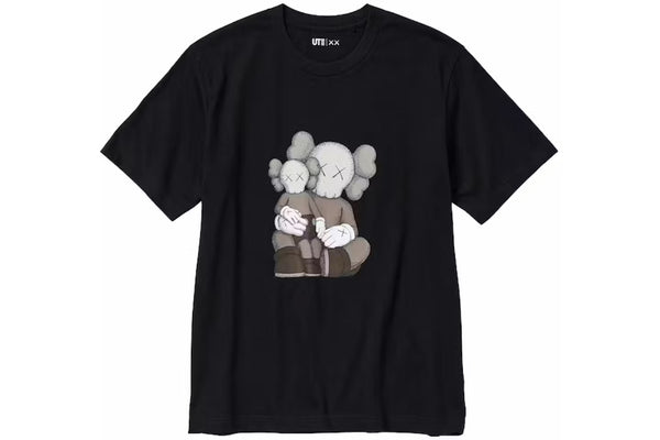 KAWS x UNIQLO BLACK GREY GRAPHIC T SHIRT