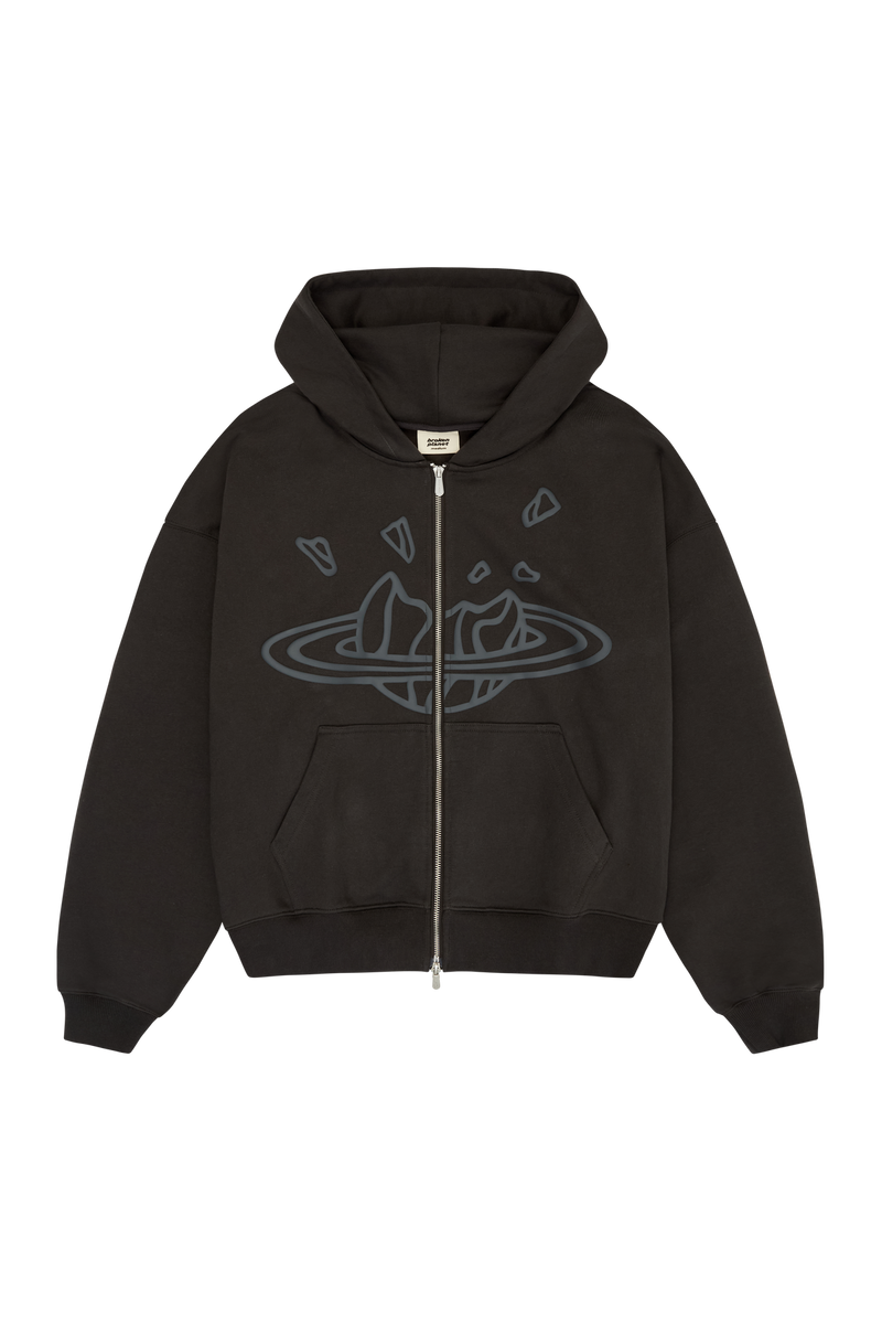 BROKEN PLANET MARKET ZIP UP HOODIE ‘BLACK’