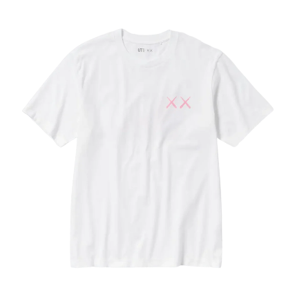 KAWS x UNIQLO WHITE PINK GRAPHIC T SHIRT