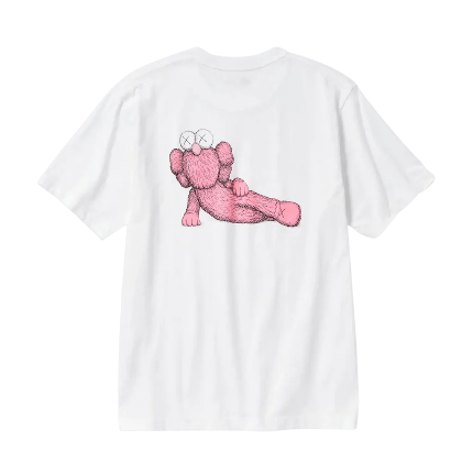 KAWS x UNIQLO WHITE PINK GRAPHIC T SHIRT